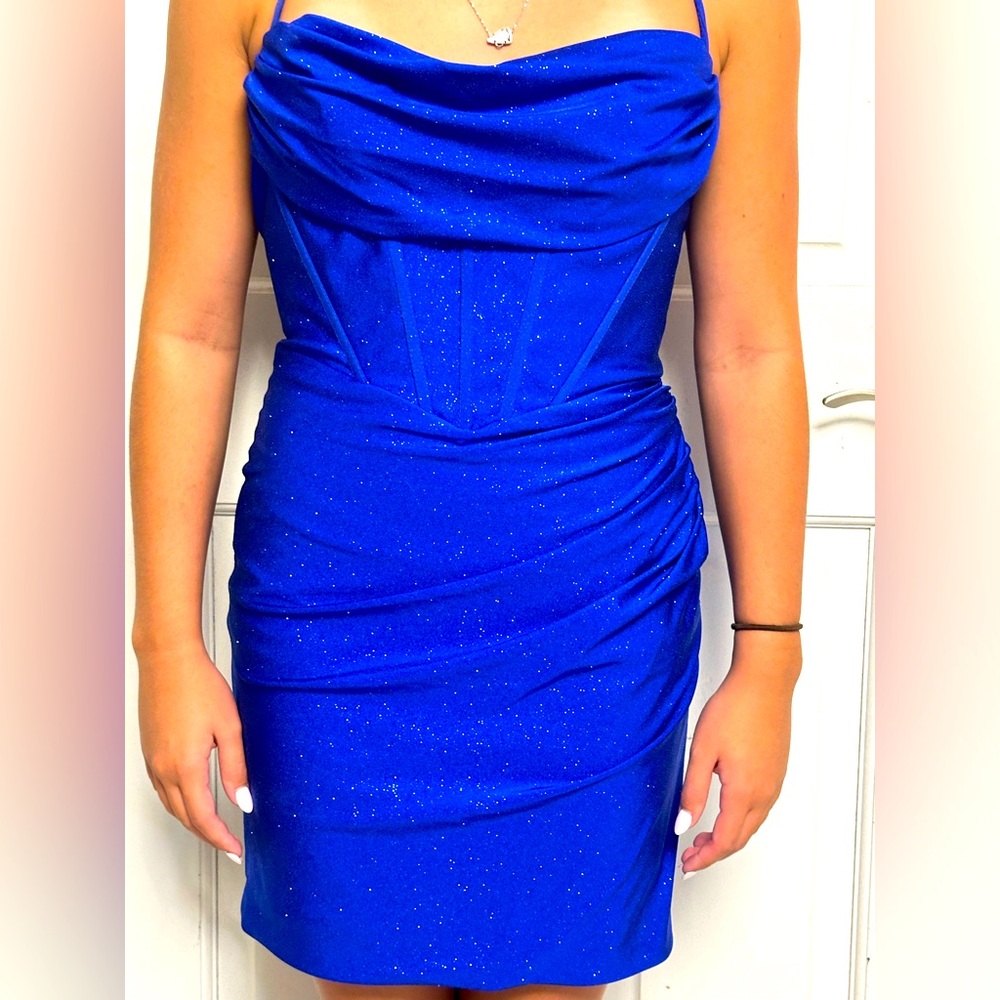 Royal Blue Corset Dress - HOCO